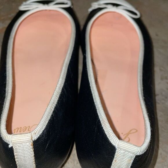 J. Crew Kiki Black and White Cap Toe Ballet Flats Shoes Womens Size 6 - Picture 6 of 13